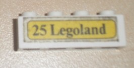 Brick 1 x 4 with Black '25 Legoland' on Yellow Background Pattern (Sticker) - Set 379-1