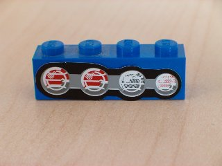 Brick 1 x 4 with Four Truck Taillights Left Pattern (Sticker) - Set 8462