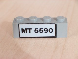 Brick 1 x 4 with Black 'MT 5590' Pattern (Sticker) - Set 5590