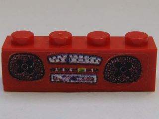 Brick 1 x 4 with Radio Pattern (Sticker) - Set 3142