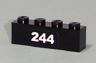 Brick 1 x 4 with White '244' Pattern (Sticker) - Set 7641