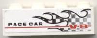Brick 1 x 4 with Checkered Flame and 'PACE CAR V-8' Pattern Model Right Side (Sticker) - Set 8121