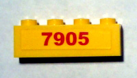 Brick 1 x 4 with Red '7905' Pattern (Sticker) - Set 7905