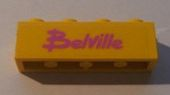 Brick 1 x 4 with Dark Pink 'Belville' Pattern (Sticker) - Set 5848