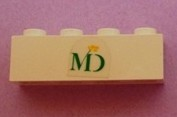 Brick 1 x 4 with MD Foods Logo Pattern (Sticker) - Set 1952