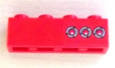 Brick 1 x 4 with 3 Taillights Pattern Model Right Side (Sticker) - Set 8486