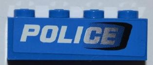 Brick 1 x 4 with Black Air Intake and White 'POLICE' Pattern Model Right Side (Sticker) - Set 7970