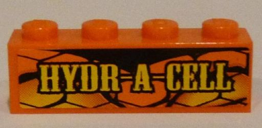 Brick 1 x 4 with 'HYDR-A-CELL' on Snakeskin Background Pattern (Sticker) - Set 8158