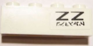 Brick 1 x 4 with 'ZZ' SW Red Five X-wing Starfighter Pattern Model Left Side (Sticker) - Set 10240