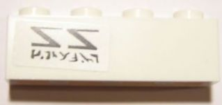 Brick 1 x 4 with Reversed 'ZZ' SW Red Five X-wing Starfighter Pattern Model Right Side (Sticker) - Set 10240