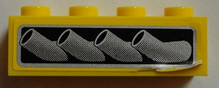 Brick 1 x 4 with Vehicle Exhaust Pipes Pattern Model Right Side (Sticker) - Set 8166