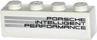 Brick 1 x 4 with 'PORSCHE INTELLIGENT PERFORMANCE' and Light Bluish Gray Stripes Pattern Model Right Side (Sticker) - Set 75912