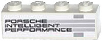 Brick 1 x 4 with 'PORSCHE INTELLIGENT PERFORMANCE' and Horizontal and Vertical Light Bluish Gray Stripes Pattern Model Left Side (Sticker) - Set 75912