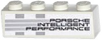 Brick 1 x 4 with 'PORSCHE INTELLIGENT PERFORMANCE' and Horizontal and Vertical Light Bluish Gray Stripes Pattern Model Right Side (Sticker) - Set 75912