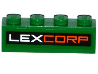 Brick 1 x 4 with 'LEXCORP' Pattern (Sticker) - Set 76046
