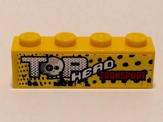 Brick 1 x 4 with 'TOP HEAD TRANSPORT' Pattern (Sticker) - Set 9093