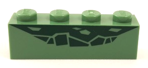 Brick 1 x 4 with Dark Green Reptile Scale Pattern