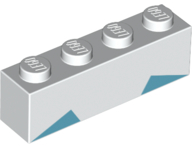 Brick 1 x 4 with Medium Azure Triangles Pattern