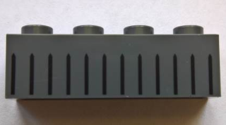 Brick 1 x 4 with 12 Black Lines with Pointed Ends Pattern (BrickHeadz Hermione Granger Skirt)