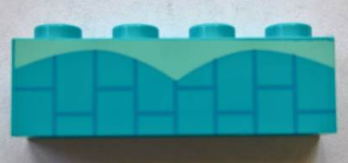 Brick 1 x 4 with Two Half Oval Cut Outs and Vertical Bricks Pattern (Elsa Chest)