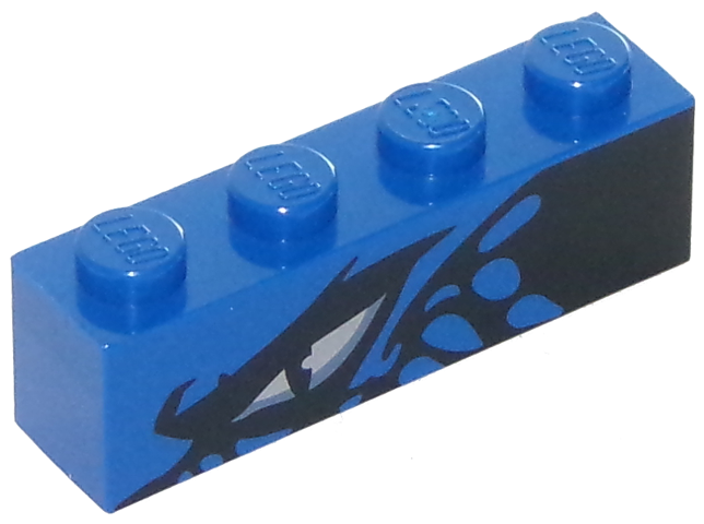 Brick 1 x 4 with Dragon Eye and Scales Pattern Model Left Side