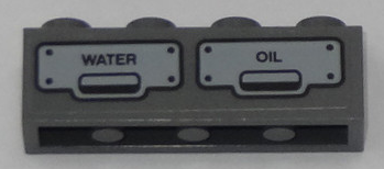 Brick 1 x 4 with 'WATER' and 'OIL' Pattern (Sticker) - Set 60197