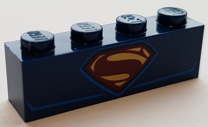 Brick 1 x 4 with Superman Shield Pattern