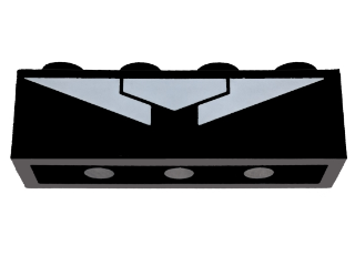 Brick 1 x 4 with White Triangle Pattern (Sticker) - Set 76103