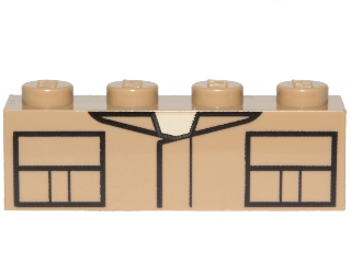 Brick 1 x 4 with Jacket and Two Pockets Pattern (SW Luke Skywalker)