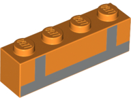 Brick 1 x 4 with Reflective Crossed Stripes Pattern (BrickHeadz Emmet Back)