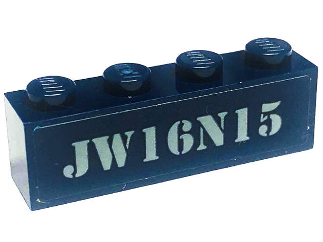 Brick 1 x 4 with 'JW16N15' Pattern (Sticker) - Set 75928