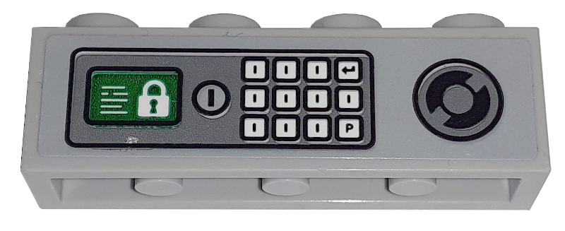 Brick 1 x 4 with Safe and Keypad Pattern (Sticker) - Set 60198