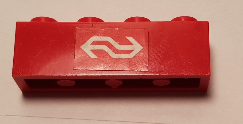 Brick 1 x 4 with Dutch NS Logo Pattern (Sticker) - Set 164