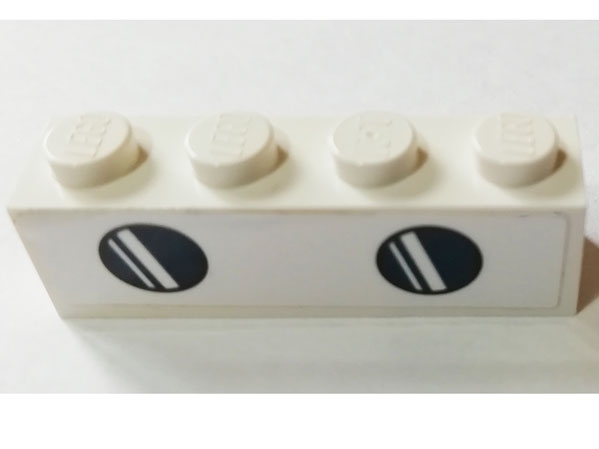 Brick 1 x 4 with 2 Dark Blue Round Airplane Windows Pattern (Sticker) - Set 76130