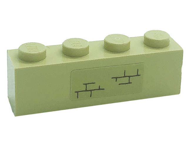 Brick 1 x 4 with Bricks Pattern (Sticker) - Set 71043