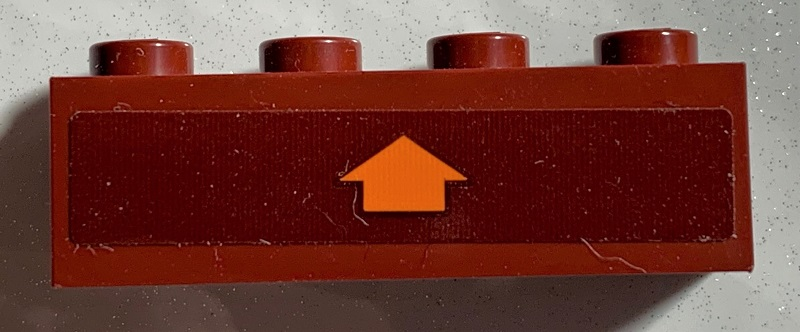 Brick 1 x 4 with Orange Arrow Up Pattern (Sticker) - Set 75978