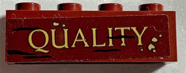 Brick 1 x 4 with 'QUALITY' Pattern (Sticker) - Set 75978