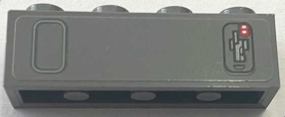 Brick 1 x 4 with Light Bluish Gray Box and Control Panel with Red and White Dots on Dark Bluish Gray Background Pattern (Sticker) - Set 75103