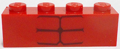 Brick 1 x 4 with 6 Dark Red Stripes Pattern (BrickHeadz Red Hulk Abdomen)