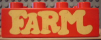 Duplo, Brick 2 x 4 with 'FARM' Pattern
