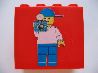 Brick 2 x 4 x 3 with Minifigure Photographer Pattern