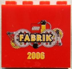 Brick 2 x 4 x 3 with LEGO Fabrik 2006 Pattern