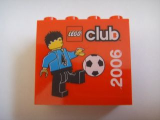 Brick 2 x 4 x 3 with LEGO Club 2006 and Soccer Player Pattern
