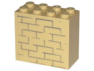 Brick 2 x 4 x 3 with Bricks Pattern (Sticker) - Set 4852