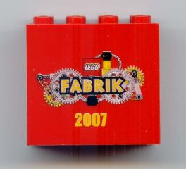 Brick 2 x 4 x 3 with LEGO Fabrik 2007 Pattern