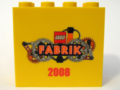 Brick 2 x 4 x 3 with LEGO Fabrik 2008 Pattern B