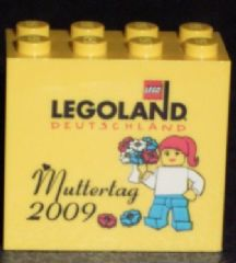 Brick 2 x 4 x 3 with Legoland Deutschland Muttertag 2009 Pattern