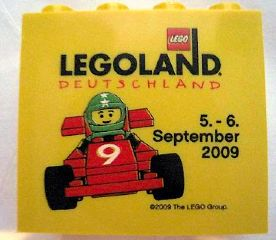 Brick 2 x 4 x 3 with Legoland Deutschland 5. - 6. September 2009 Ferrari Wochenende Pattern