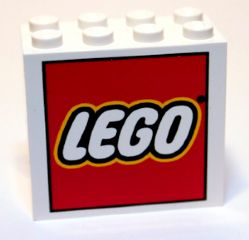 Brick 2 x 4 x 3 with Lego Logo Pattern