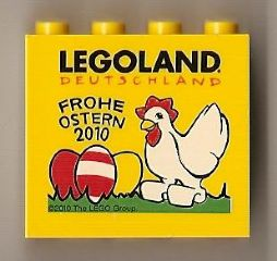 Brick 2 x 4 x 3 with Legoland Deutschland FROHE OSTERN 2010 Pattern